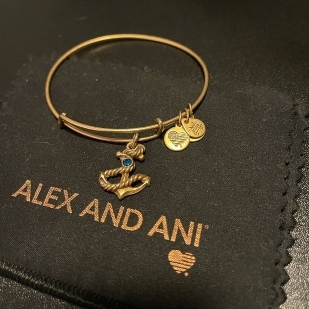 Alex and Ani Anchor Bangle in gold finish!!